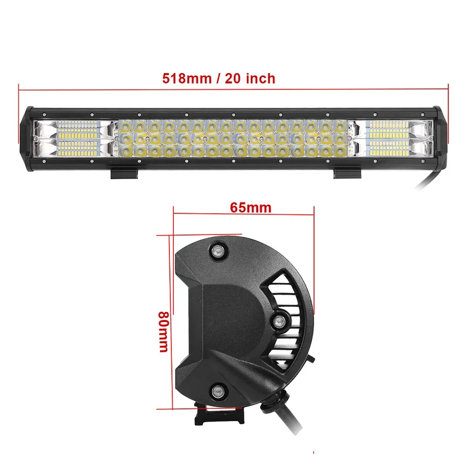 Z& L 4-31 дюймов внедорожный 12 В 24 В светодиодный светильник бар автомобильный Трактор Лодка внедорожный 4WD 4X4 грузовик внедорожник ATV COMBO внедорожный Вождение противотуманная Рабочая лампа - Цвет: 20INCH COMBO