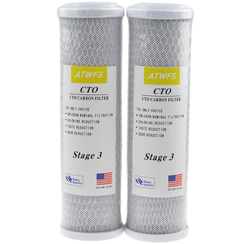 ATWFS 2pcs 10 Inch Block Carbon Filter Water Purification Universal Water Filter Activated Carbon Cartridge Reverse Osmosis ATWFS 2pcs 10 Inch Block Carbon Filter Water Purification Universal Water Filter Activated Carbon Cartridge Reverse Osmosis