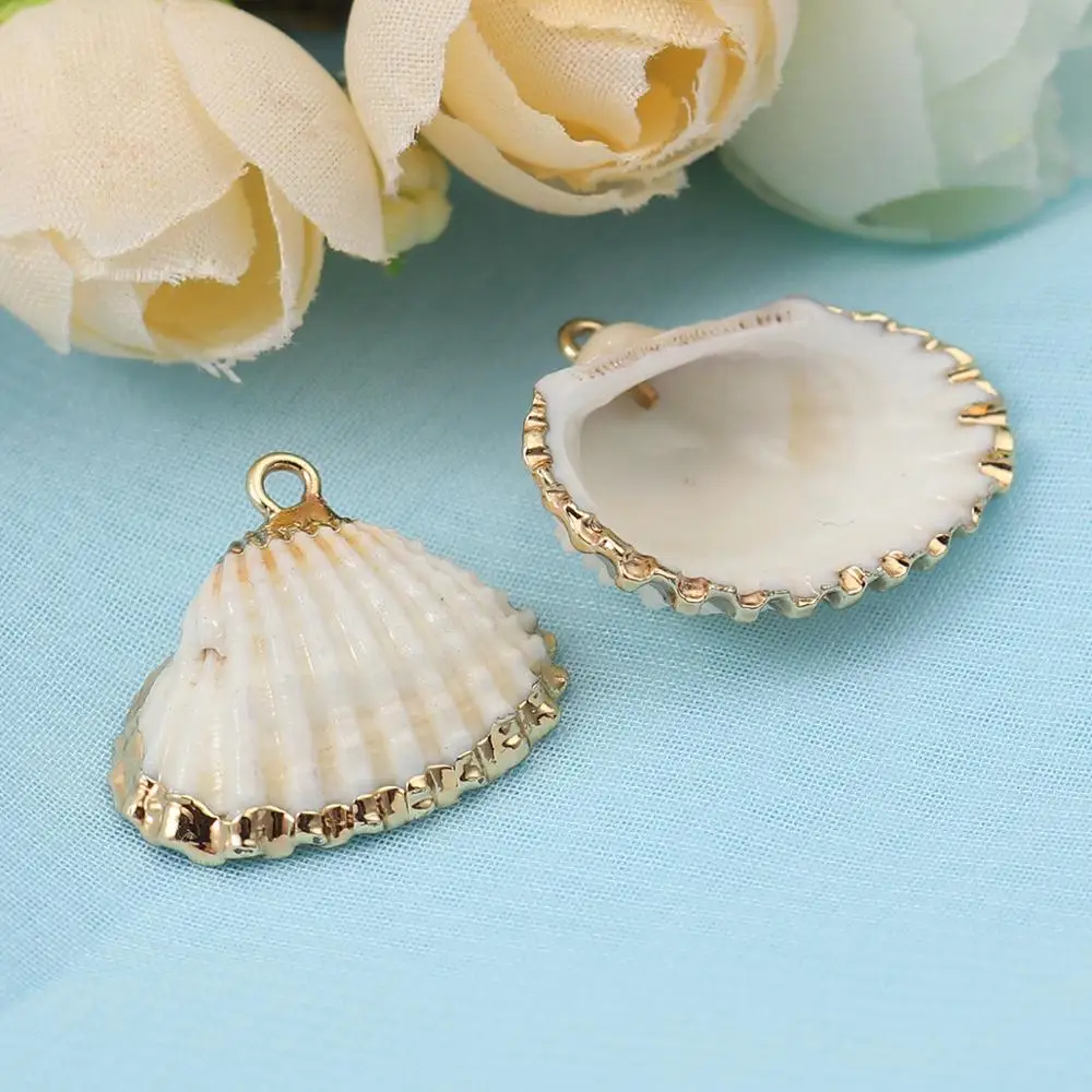 DoreenBeads модная Натуральная подвеска в виде ракушки золотые Красочные ювелирные