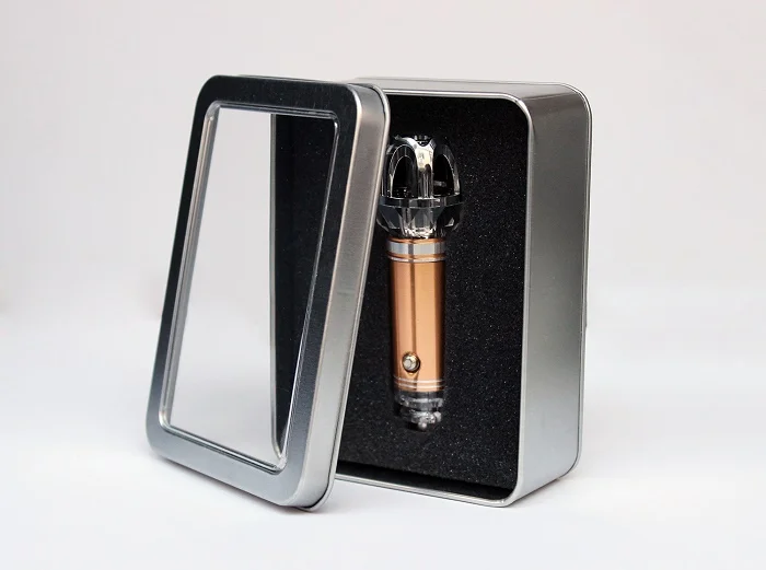 gold color metal box Рождественский подарок 12 В Автомобильный Электрический ионный очиститель воздуха JO-6281 автомобильный освежитель воздуха для устранения дыма и чистого воздуха - Цвет: gold color metal box