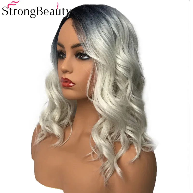 StrongBeauty синтетический парик женские парики длинные волнистые серые