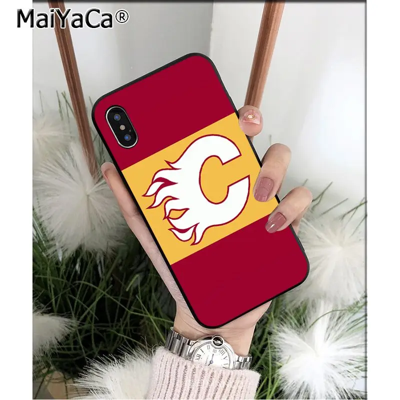 MaiYaCa Calgary Flames ТПУ Мягкие аксессуары для телефонов чехол для телефона для Apple iPhone 8 7 6 6S Plus X XS MAX 5 5S SE XR Чехол для мобильного телефона s - Цвет: A2