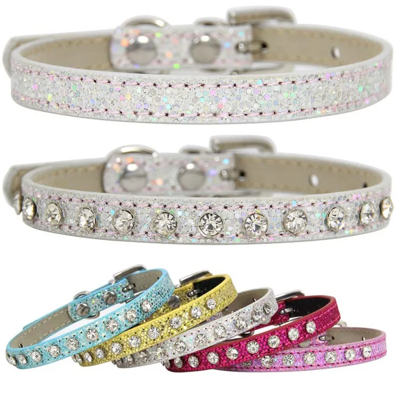 

Adjustable Glitter Decoration Dog Collars Pet Collars Charm Necklace Collar For Little Medium Dogs Cat Collars Pet Supplies