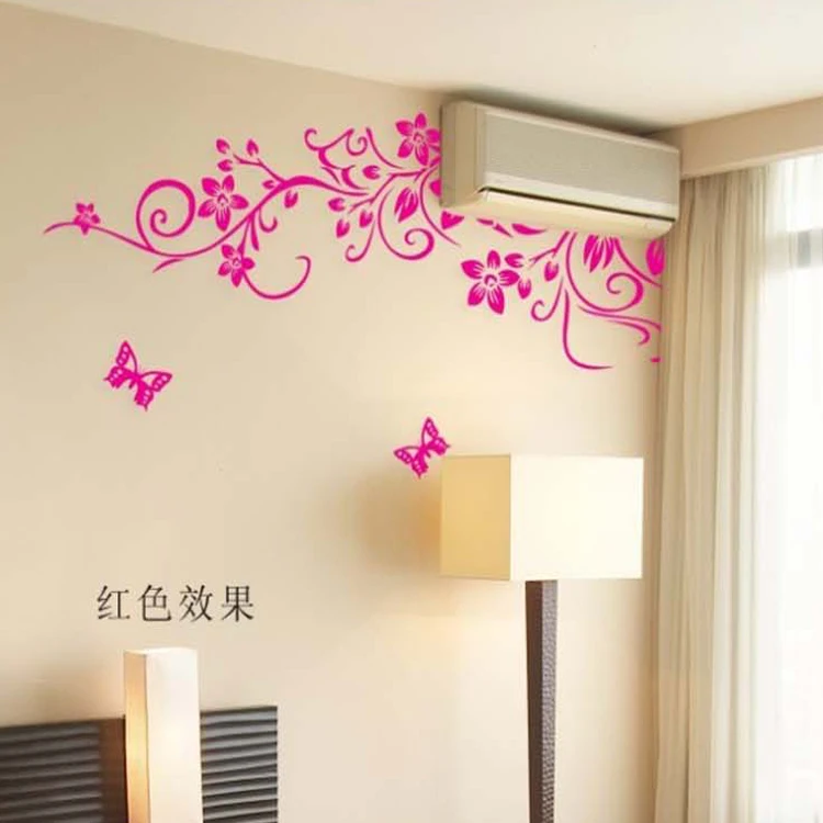 Decoration wall stickers bedroom air conditioning wall covering red