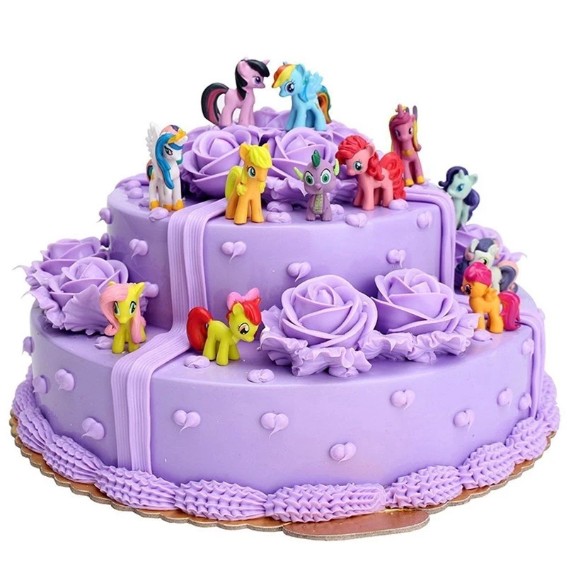 12/PCS/Set Rain Bow Horse Unicorn Pony Toy Bundle Cake Topper Decorations Figures Set Figurines Gifts Christmas Toy