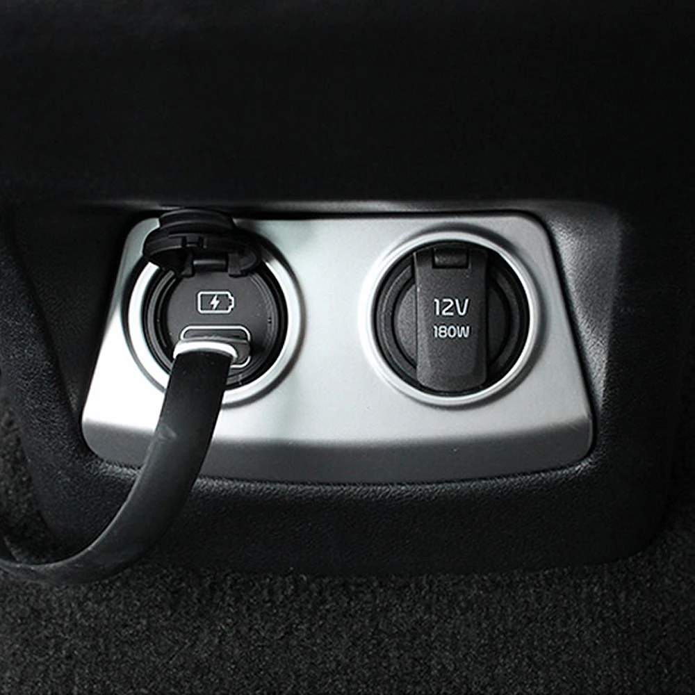 

1 pcs car styling ABS Back Row Cigarette Lighter Panel Cover case Stickers For Kia Sportage QL 2016 2017 KX5