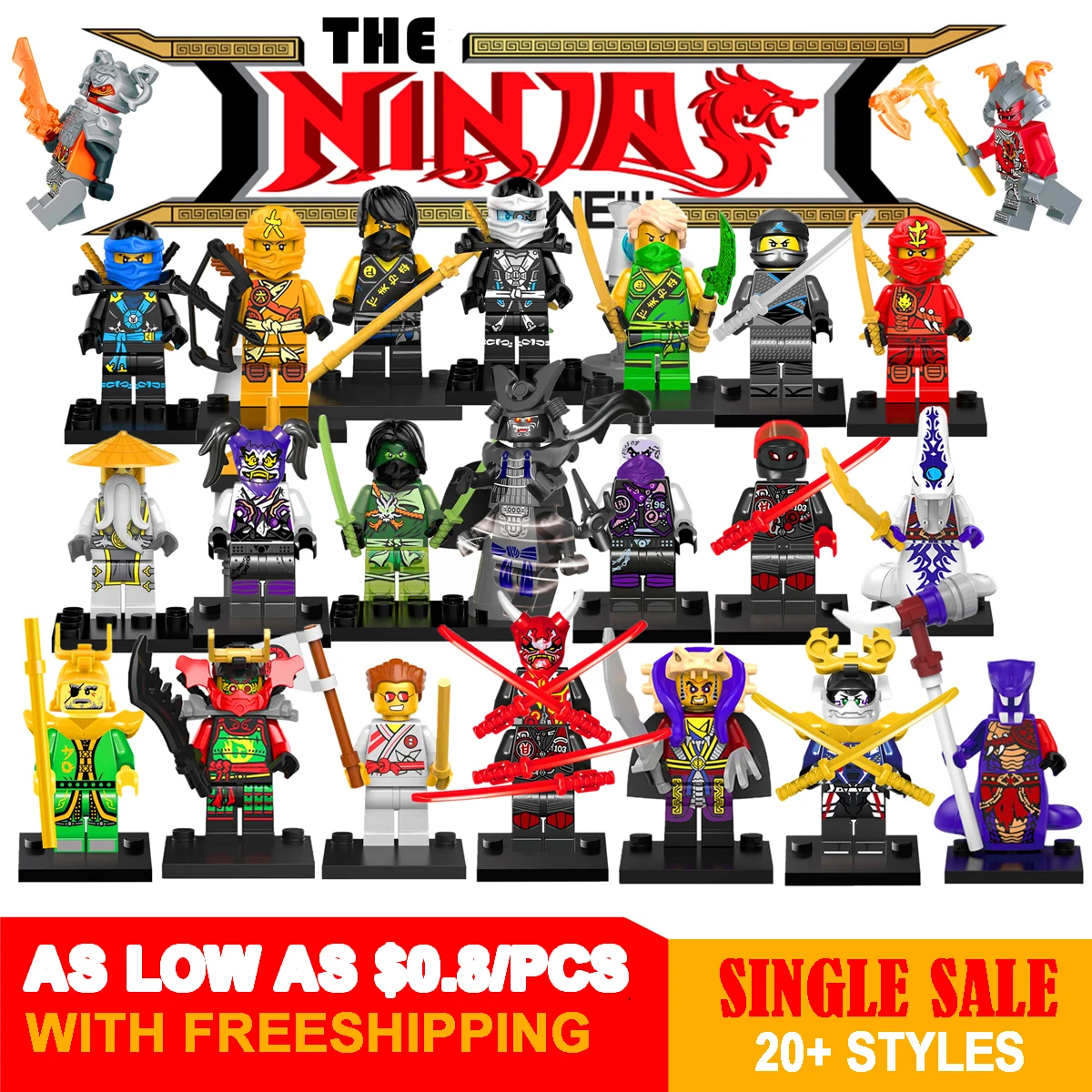 2018 последние Ninjagoing Legolike блоки людей одной продажи новое здание кирпича ниндзя