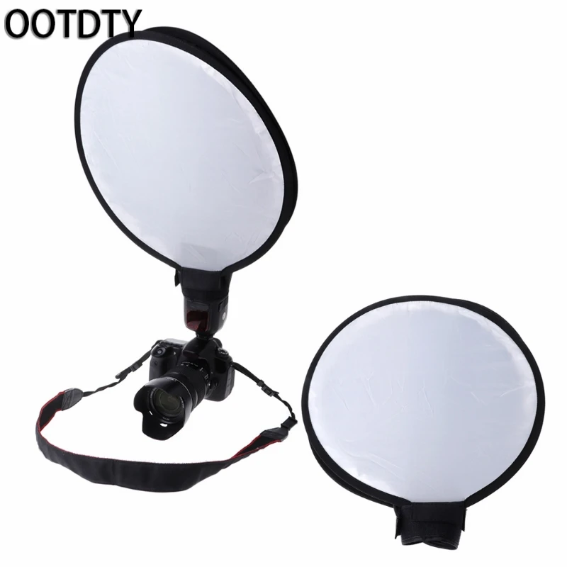 OOTDTY 16"/40cm Portable Soft Box Flash Diffuser Round Speedlite Dome