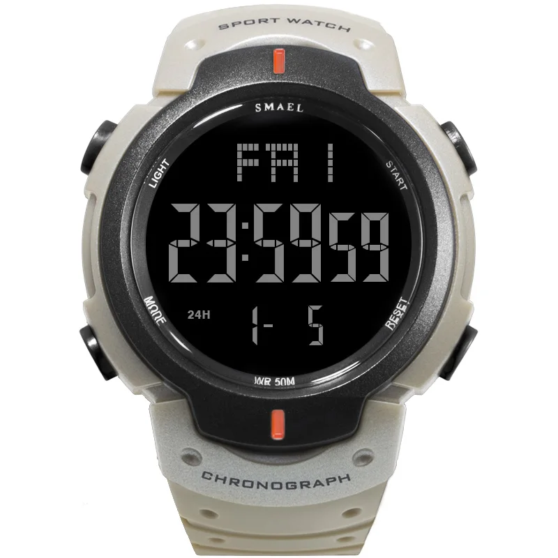 Khaki SMAEL военные часы армейские модные часы мужские большой циферблат S Shock Relojes Hombre повседневные спортивные часы 0915 светодиодный цифровые часы для мужчин - Цвет: Khaki