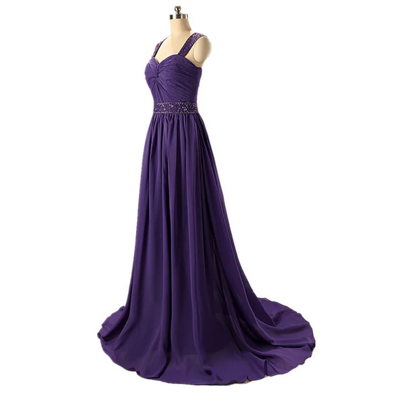 

Long Evening Dress 2019 Formal Dresses Gala Jurken Dark Purple Vestito Da Sera Wedding Party Dress