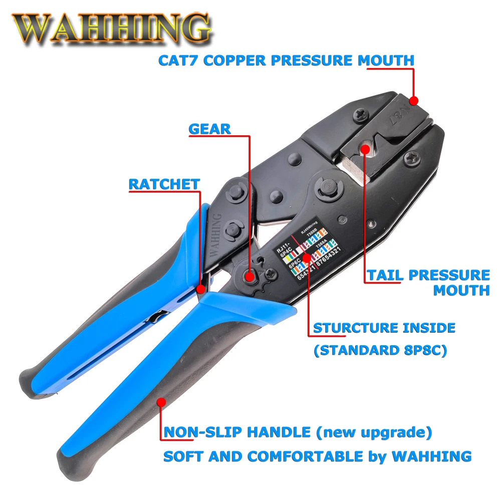 RJ45 инструмент сети Щипцы Обжимные Инструменты для Cat7 Cat6A STP вилки RJ45 соединительные кабели энтернет обжимной металлический зажим HY1534