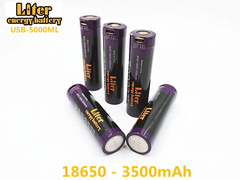 Аккумулятор Liter USB 3 7 в 18650 3500 мА/ч литий ионная аккумуляторная батарея