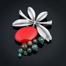

2018 New Arrival Top Quality Korea Style Vintage Beads Red Bow Pins Women Brooch Men Brooches ,Drop Shipping P287