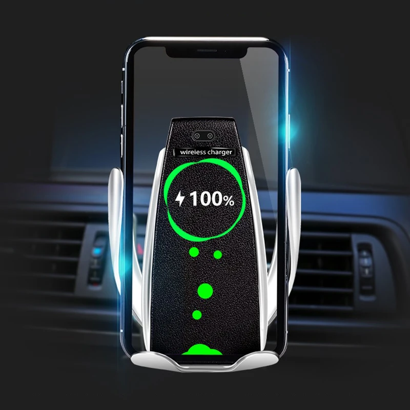 

Automatic Clamping Car Mount Wireless Charger Air Vent Car Phone Holder 360 Degree Rotation Charging Bracket For iphone Android