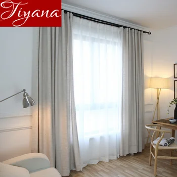 

Beige Curtain for Living Room Kitchen Linen Drape Sheer Fabric Voile Tulle Curtain Window Bedroom Custom Made M&059#30