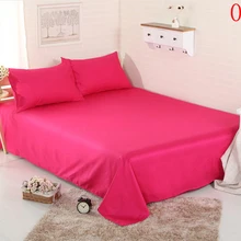 Хлопковые простыни для безбортовой кровати, однотонные, розовые, красные, для дома, Одноместный, двойной, двойной, полный, двуспальная кровать, простыня, постельное белье, простыня