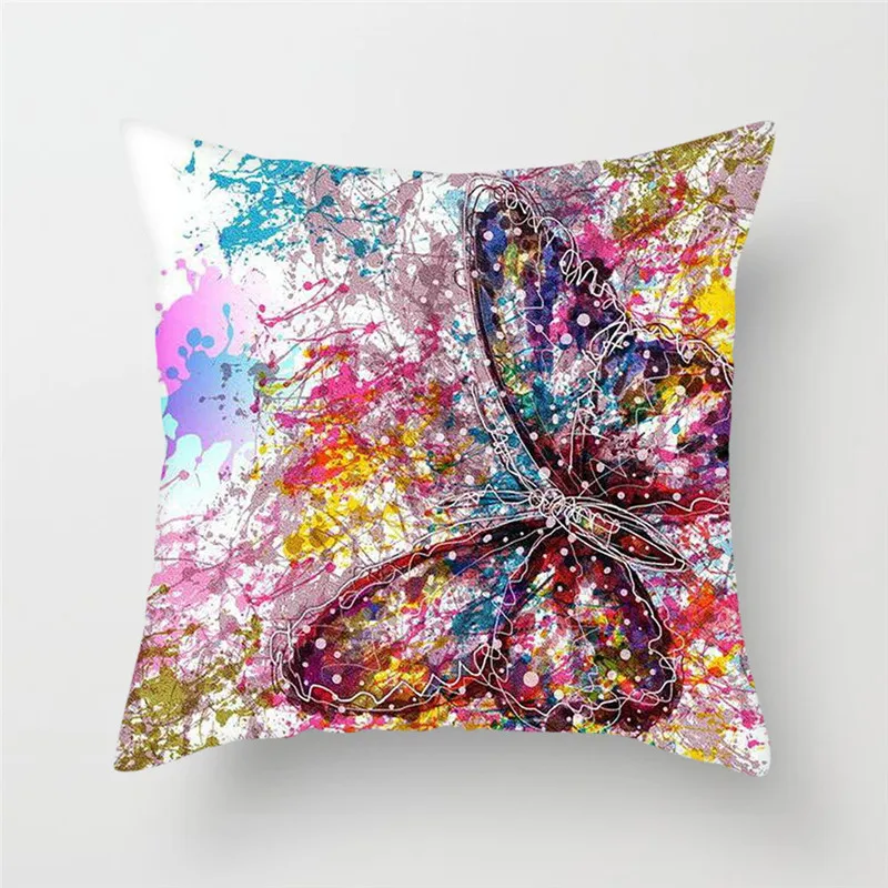 Fuwatacchi Multi Color Butterfly Cushion Cover Cute Soft Throw Pillow Cover Decorative Sofa Pillow Case Pillowcase