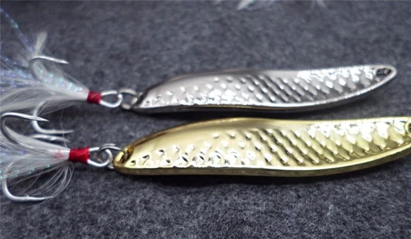 Metal Lure Fishing Bait Spoon Lures 15G/10G Fishing Lure 2 Color 6# ORIGIN Hook Treble Fishing Tackle