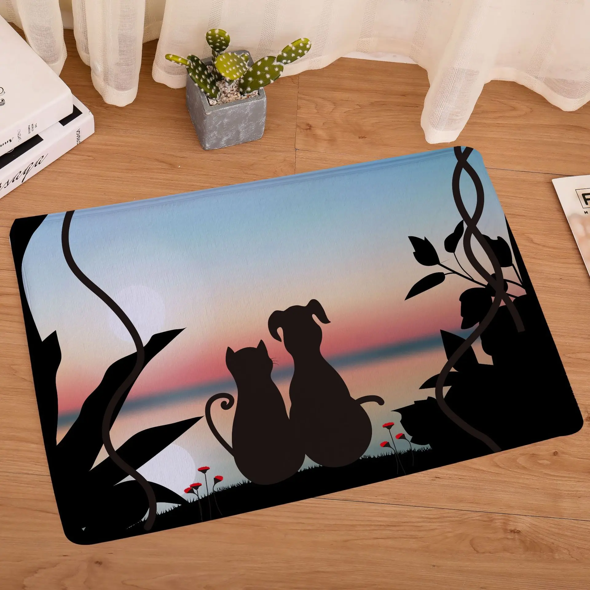 

Sweet Lover Door Indoor Door Mat Flannel Soft Pets Cat and Dog Floor Mats Foot Pad Toilet Tapete Rugs for Living Room 50x80cm