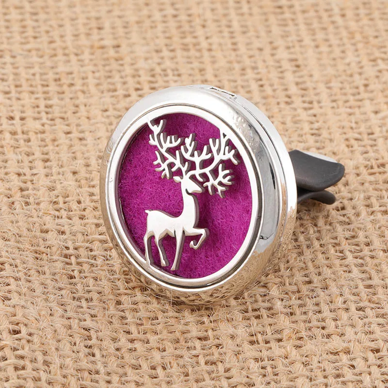 

Aromatherapy car sika deer diffuser stainless steel car air freshener perfume essential oil diffuser small box pendant +1 felt