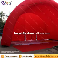 Прочный 11X6,4X7 м гигантское Надувное покрытие сцены для свадебной вечеринки надувной шатер с открытым воздухом красный сценический навес