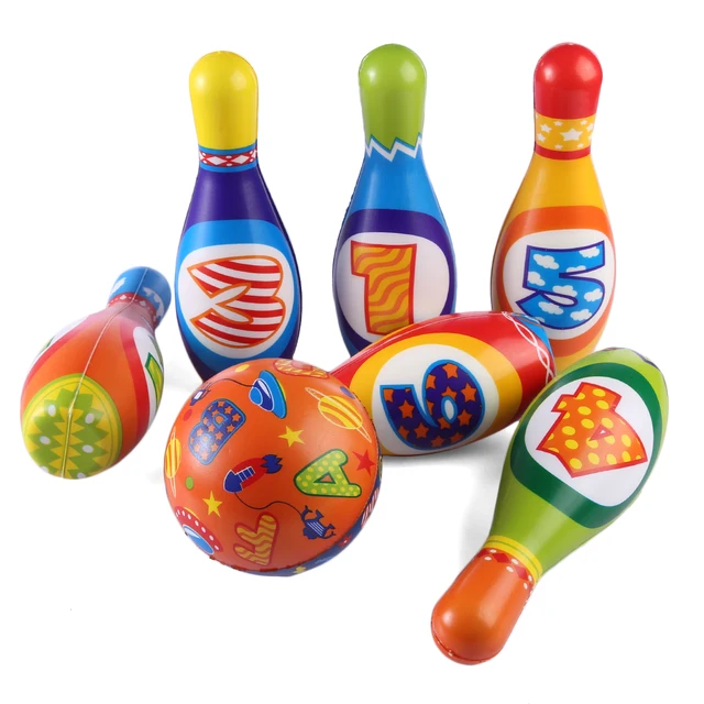 Best Offers Creative 1set 19cm Children PU Bowling Sports Ball Toys With 6 Pins Toy Games Ball For Children Best Offers Creative 1set 19cm Children PU Bowling Sports Ball Toys With 6 Pins Toy Games Ball For Children