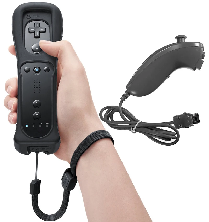 Беспроводной пульт дистанционного управления Nunchuk контроллер для nintendo wii с движения плюс защитный силиконовый чехол W/B/P геймпады