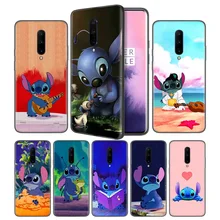 Cute Lilo Stitch Soft Black Silicone Case Cover for OnePlus 6 6T 7 Pro 5G Ultra-thin TPU Phone Back Protective