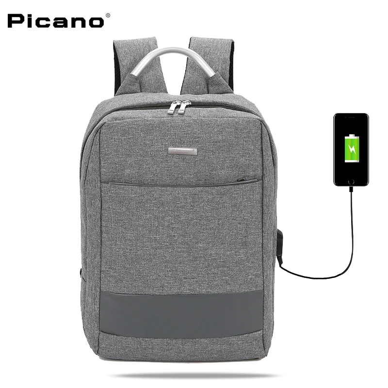PICANO New Men Capacity Waterproof USB Design Backpacks Suit for 15 inches Student Backpack