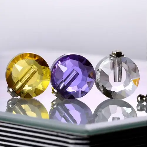 10pcs/lot crystal Faceted Flat Round Perfume Name on rice Essential Oil