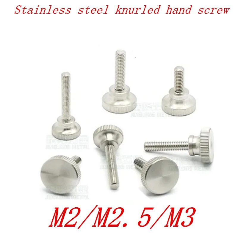 10pcs M2 M2.5 M3 Stainless steel step knurled thumb screw Hand Tighten Curtain Wall Glass Lock Screws 10pcs M2 M2.5 M3 Stainless steel step knurled thumb screw Hand Tighten Curtain Wall Glass Lock Screws