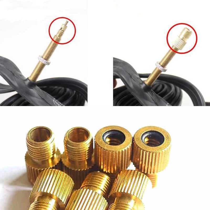Велосипедный клапан ROCKBROS Presta To Schrader Valve Adapter медный велосипедный воздушный колеса