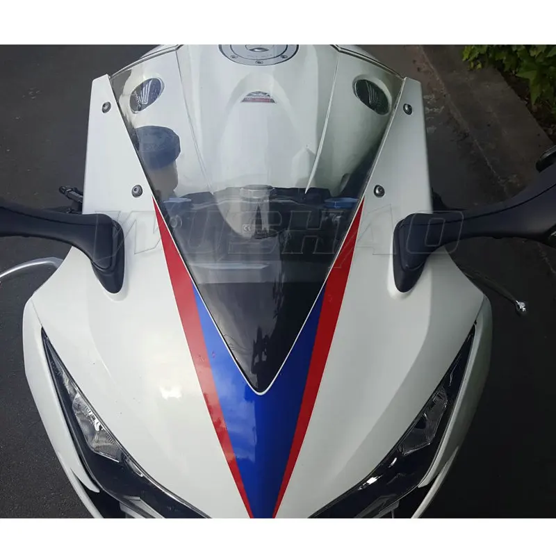 An Xin Black Windshield Windscreen Screen Double Bubble For Honda CBR1000RR 2012-2016