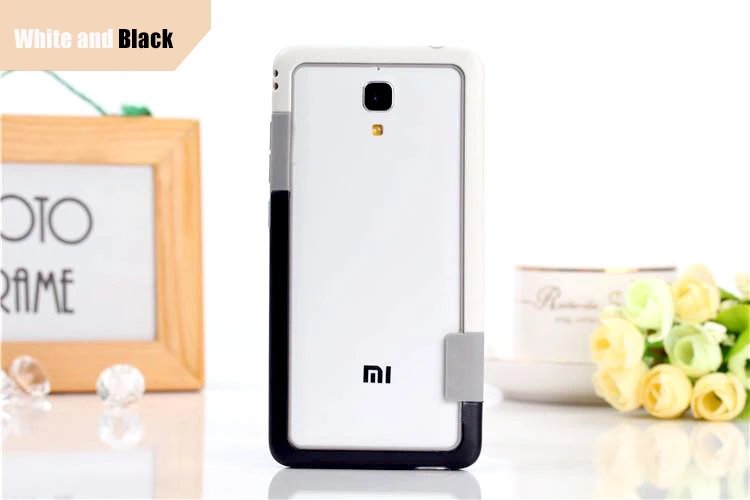 

Kolpler TPU case bumper for xiaomi mi4 case Anti-Knock frame two-color border Soft Protection case Silicone cover for xiaomi mi4