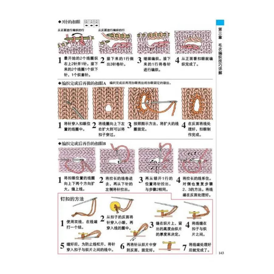 Полный графический Вязание основные методы энциклопедия в китайский