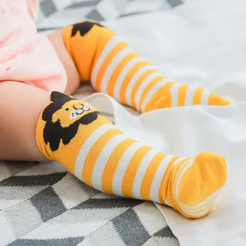 

1 Pair Cartoon Fox Rabbit Kids baby Socks Knee Girl Boy Baby Toddler Socks Animal infant Soft Cotton Striped Long Socks 0-3Y New