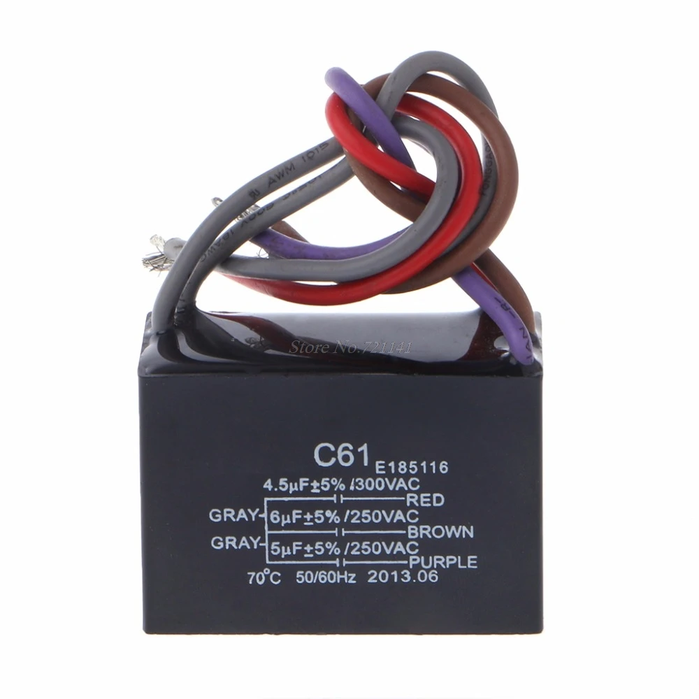Cbb61 Electrical Power Relay Connecting Capacitor 4.5uf+6uf+5uf 250v 5