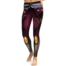 Women Sport Leggings Wonder Woman Cosplay Print 3D Sportwear High Waist Gym Pants Skinny Running Capris
