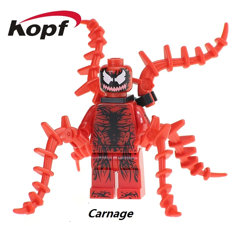 

Single Sale Super Heroes Carnage Spider-Man Spiderman Spider Man Bricks Action Figures Building Blocks Toys for children XH 659