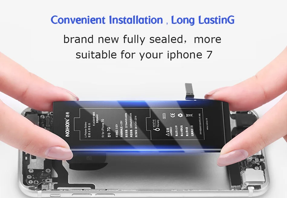 NOHON литий-ионный аккумулятор для Apple iPhone 7 7G реальная емкость 2265 мАч внутренний аккумулятор бесплатный инструмент Розничная посылка