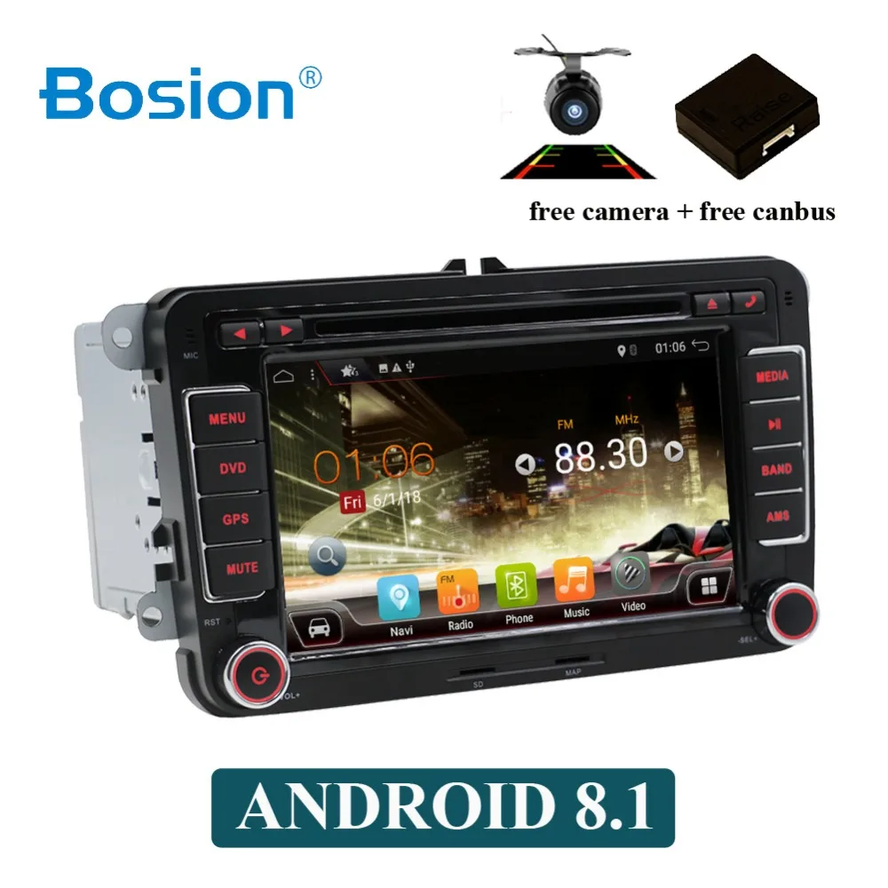 Sale Android 8.1 Car Multimedia player 2 Din Car DVD For Volkswagen/Golf/Polo/Tiguan/Passat/b7/b6/SEAT/leon/Skoda/Octavia Radio GPS 0