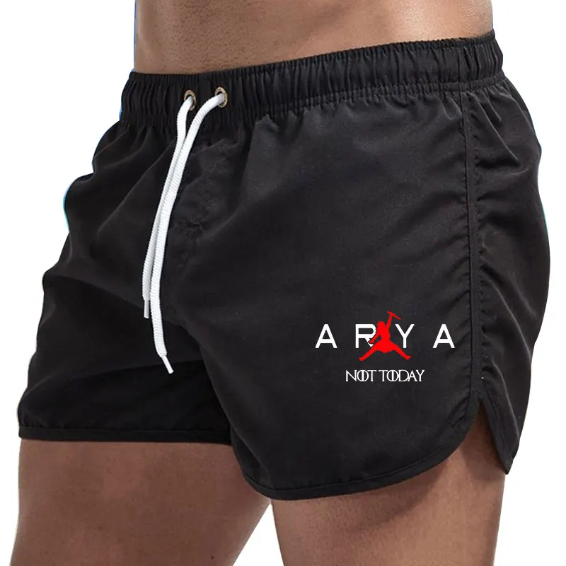 New Summer Men Sports Short Pants Not Today Printed Casual Running Pants Beach Shorts Mens Fintess Shorts