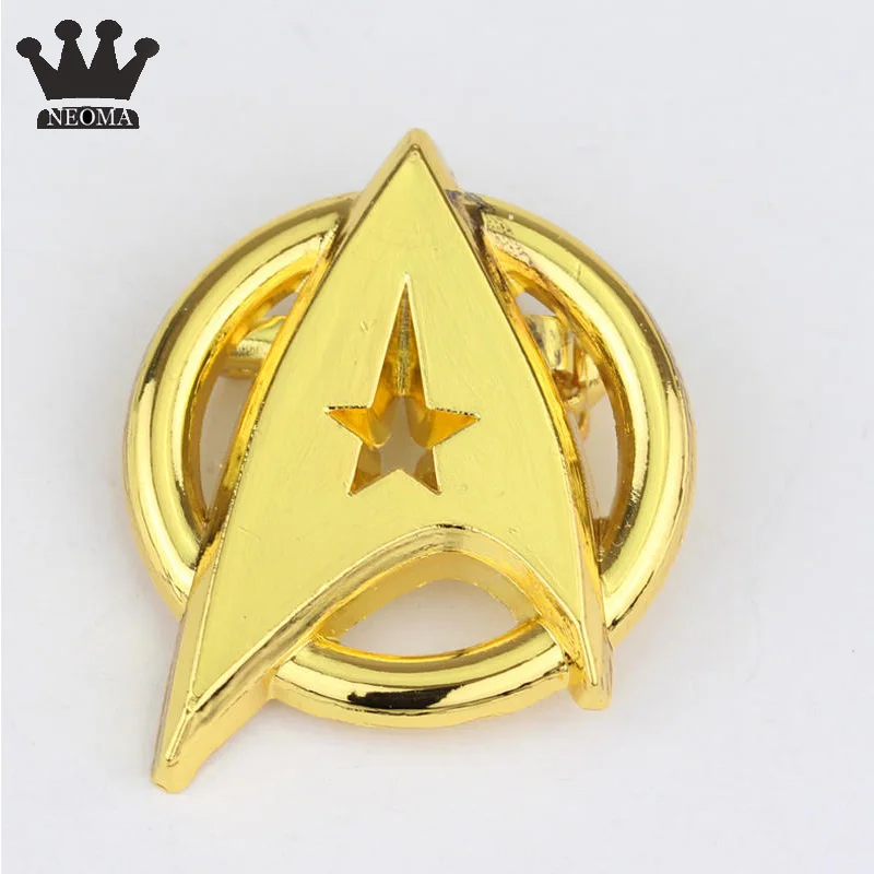 

Star Trek Badge Pins Starfleet Command Division Gold Brooch For Men Women Denim Bag Accessories