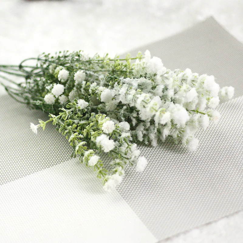 

1 Bouquet 6 Branch Artificial Gypsophila Flower Babysbreath White Flower Green Leaf Fake Flowers Wedding Christmas Home Decor
