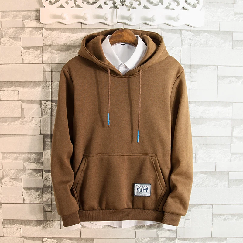 Męska bluza z kapturem gruby ciepły polar wojskowy na co dzień w stylu Hip-Hop High Street na co dzień O-Neck bluza z długim rękawem dla mężczyzn znane marki -