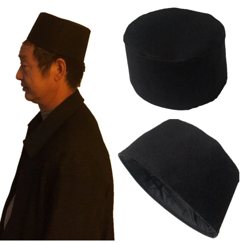 Черная Хлопковая мужская стандартная шапка Kufi с черепом шапочка египетская khanqahi