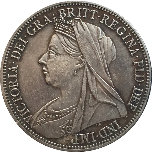 

uk 1893 1 Crown - Victoria 3rd portrait copy coins