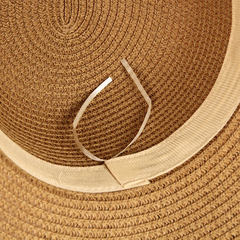 Летняя женская соломенная шляпа большой широкий пляжный навес шляпа складная солнцезащитная Кепка Защита от солнца УФ-излучения защиты полями Bone A9