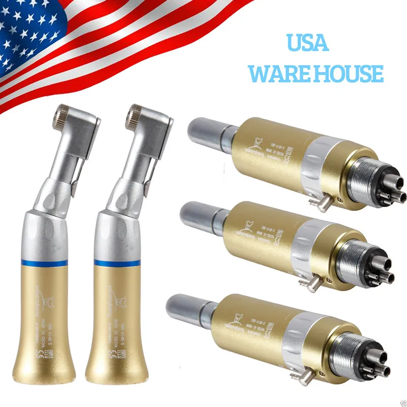 

5 Packs NSK Style Dental Contra Angle Handpiece+Air Motor 4 Hole Slow Low Speed