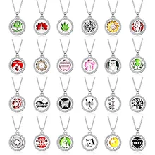 Циркон стиль Серебряный Шарм аромат диффузор медальон кулон из нержавеющей стали магнитное ожерелье Духи Эфирное масло ювелирные изделия с диффузором